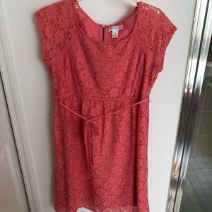 Pink lace maternity dress